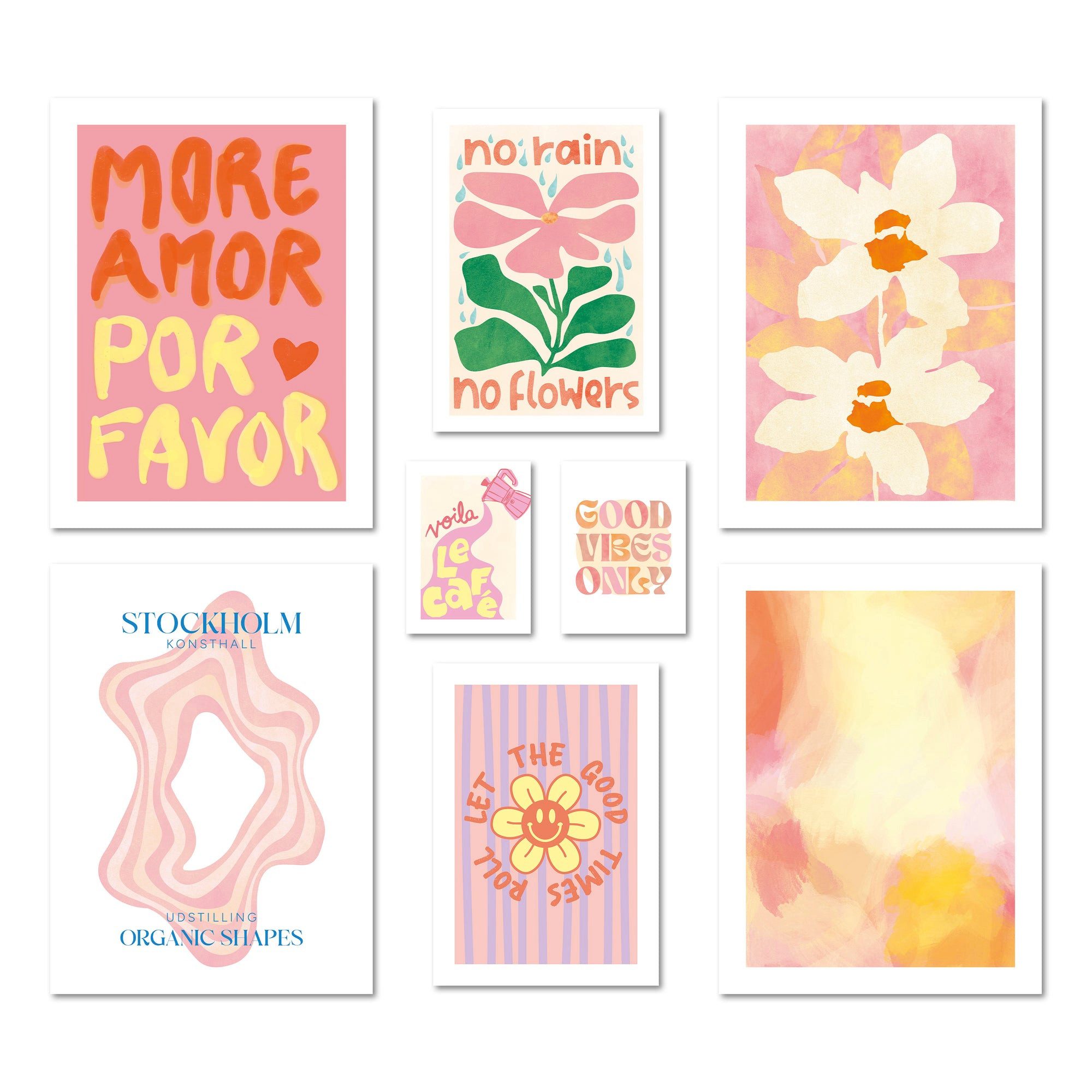 ARTFAVES Bilder-Collage Poster Set - Abstract Dopamine Decor - Deko Wandbil günstig online kaufen