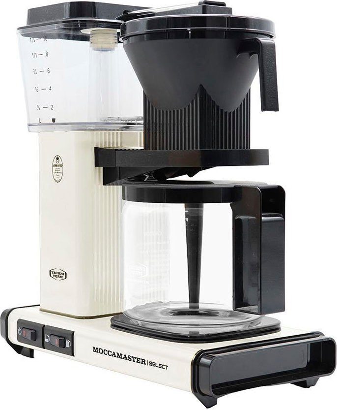 Moccamaster Filterkaffeemaschine KBG Select White 1x4 Off off-white, Kaffeekanne, 1,25l Papierfilter