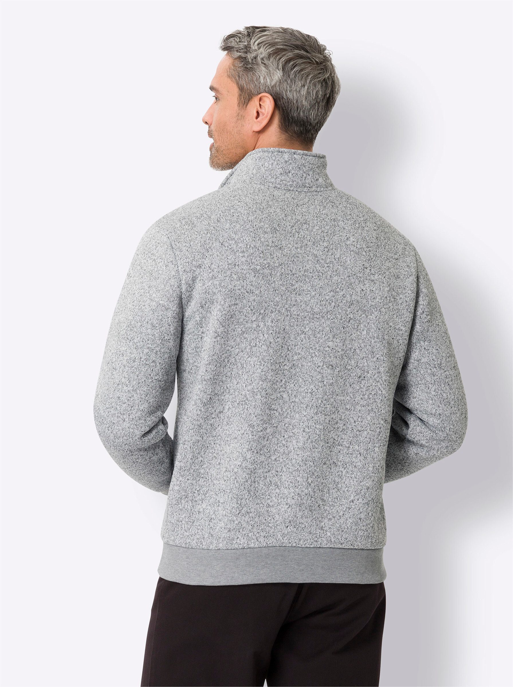 Sieh an! Trainingsshirt Strickfleece-Jacke Langarm