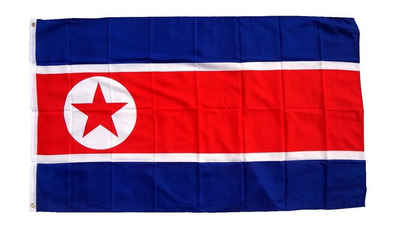trends4cents Flagge XXL Flagge Fahne mit 3 Messingösen in 250 x 150 cm (Nordkorea), für Fahnenmaste