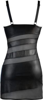 Axami Minikleid Wetlook-Minikleid in schwarz mit Tüll Kunstleder (1-tlg)