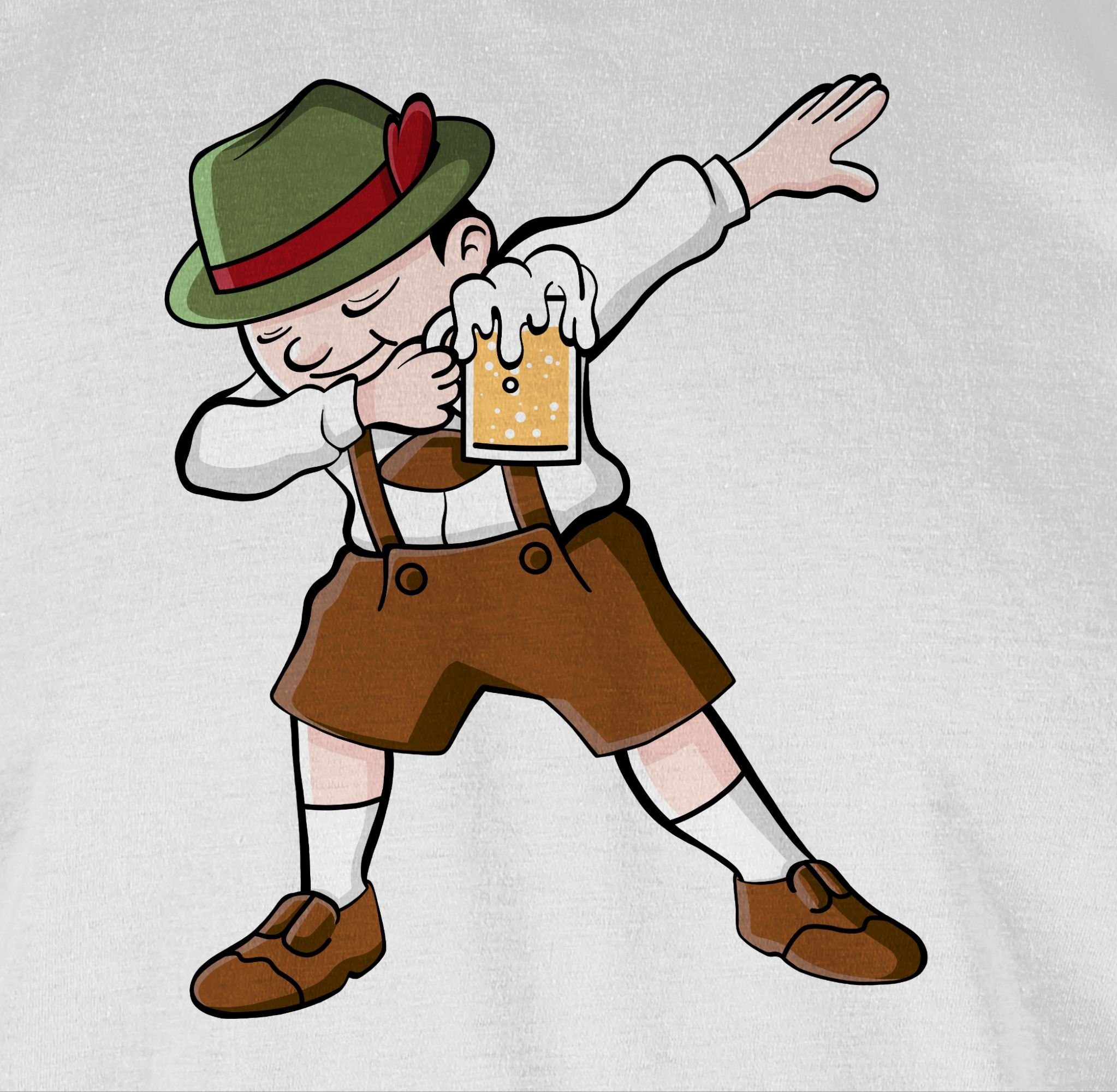 Shirtracer T-Shirt Dabbing Bayern Lederhosen Mode für Oktoberfest Herren