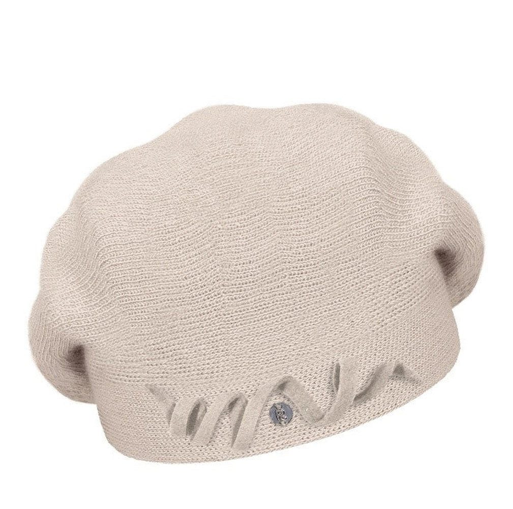 Baskenmütze Damen Strickbaske mit Spiraldeko