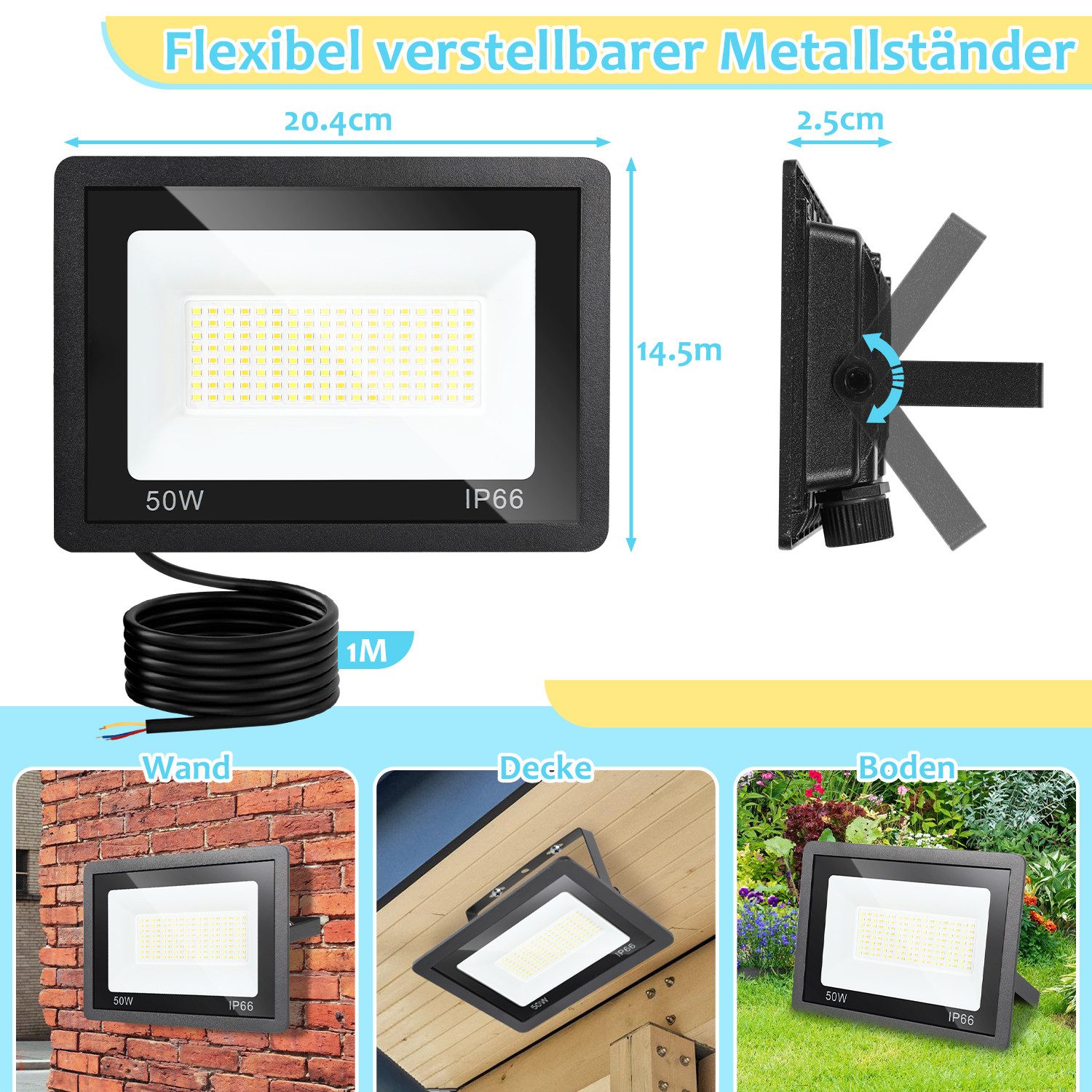 Clanmacy LED Flutlichtstrahler LED Fluter LED günstig online kaufen