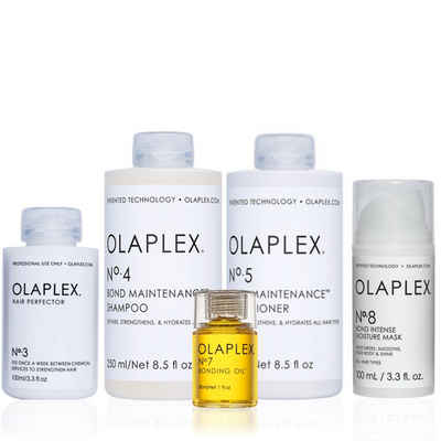 Olaplex Haarpflege-Set Olaplex Set - Hair Perfector No.3 + Shampoo No.4 + Conditioner No.5 + Bonding Oil No.7 + Mask No.8