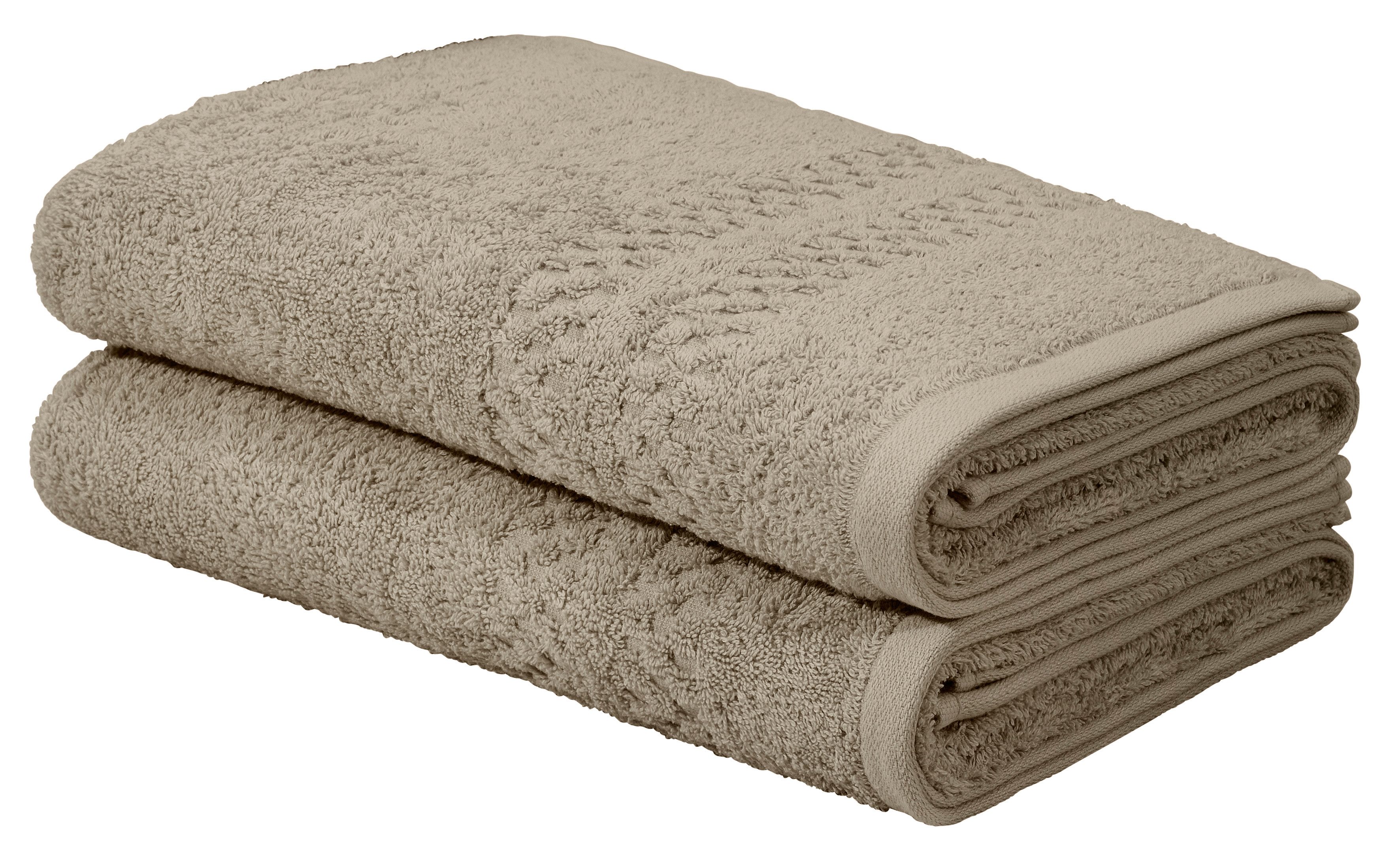 OTTO home Duschtücher Regona, Duschtücher 70x140cm, flauschig und weich, 500 gr/m², Frottier (Set, 2-St), Premium Handtücher mit Bordüre, Set, 100% Baumwolle, 5 Jahre Garantie