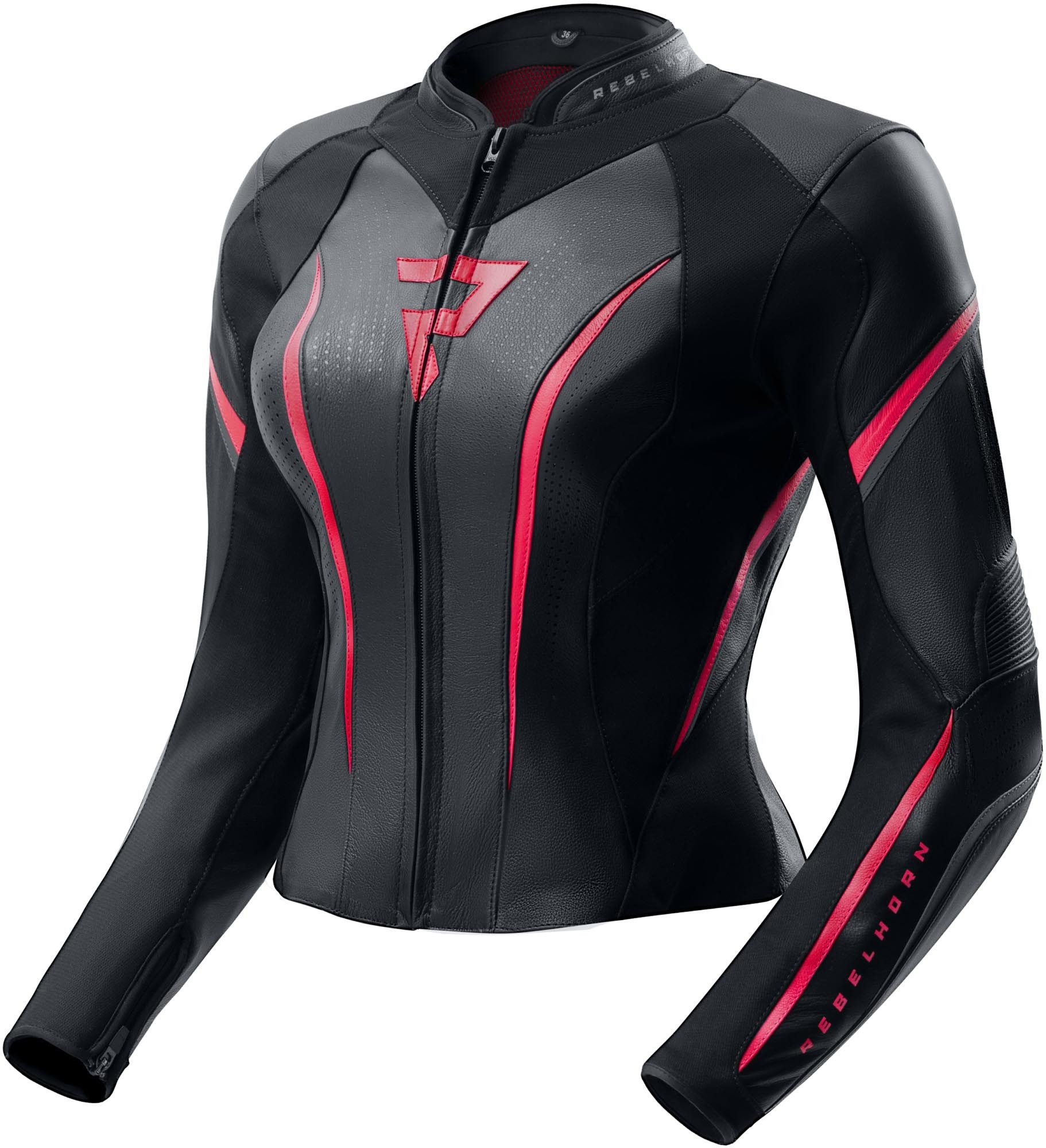 Rebelhorn Motorradjacke Diva ST Damen Motorrad Lederjacke Rückenprotektor enthalten,Verbindungsreißverschluss,Ellenbogenpro