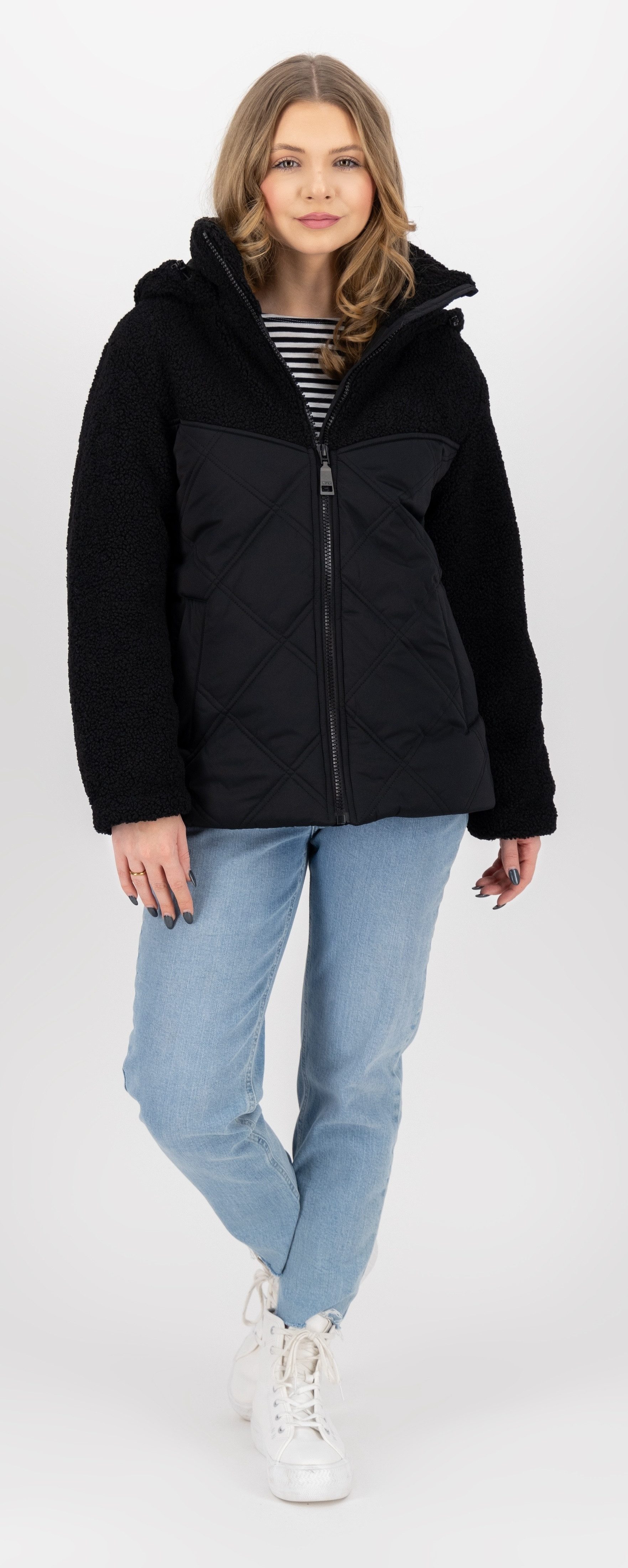 LPO Steppjacke XAVIA WMN hochgeschlossener Kragen mit Sherpa-Fleece