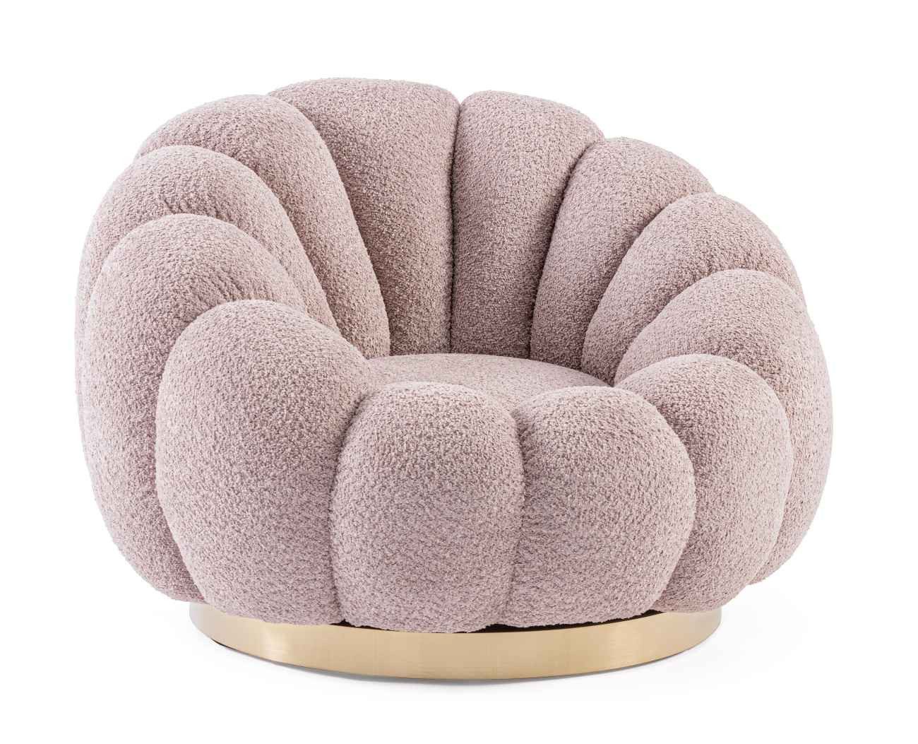 Bizzotto Drehsessel Florel aus Boucle-Stoff, Altrosa, günstig online kaufen