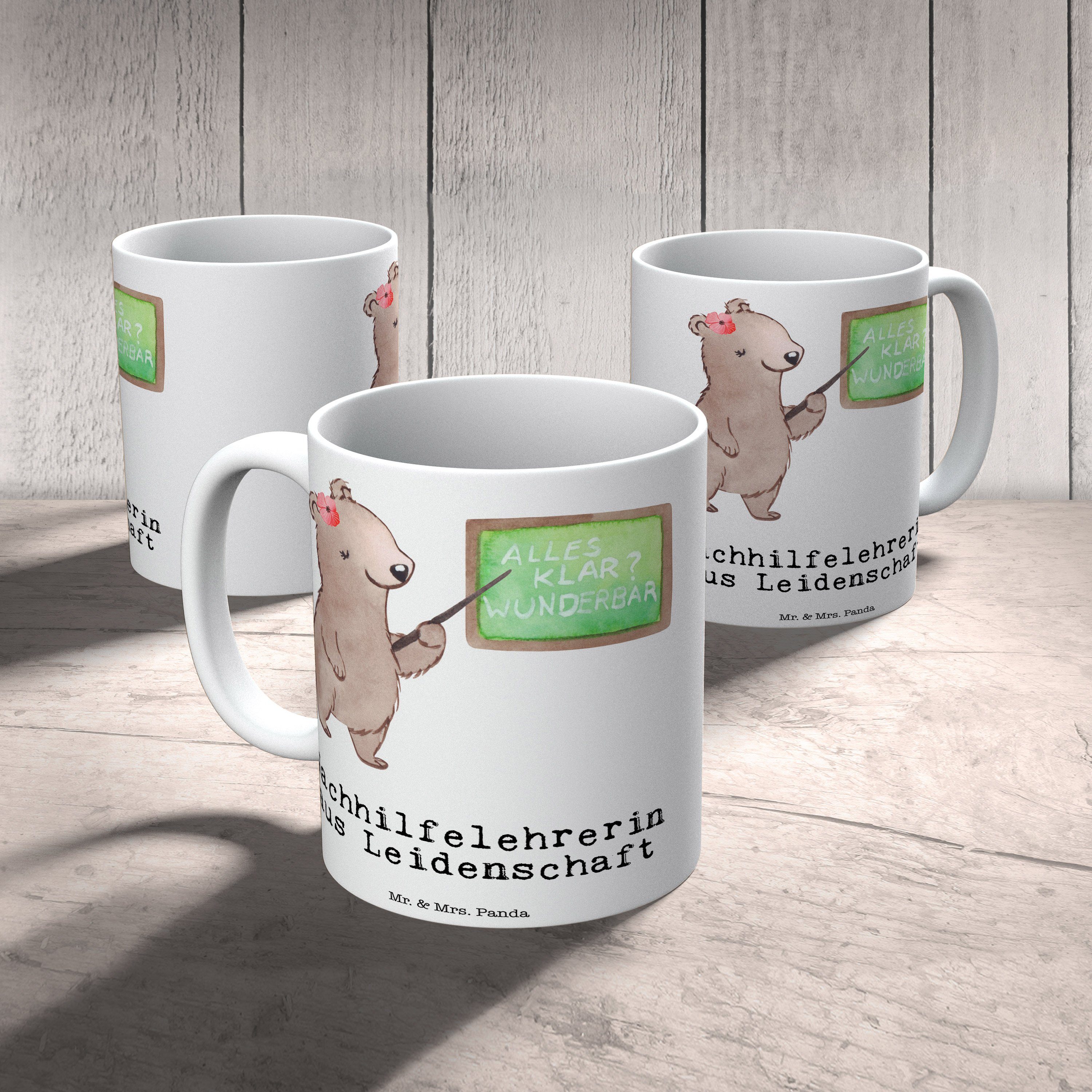 Mr. & Mrs. Panda aus - Keramik Nachhilfeunterr, Geschenk, Tasse - Leidenschaft Weiß Nachhilfelehrerin