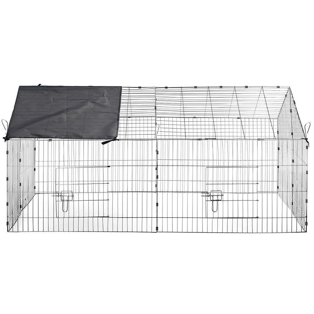 Melko Nachtschrank Freigehege mit Sonnenschutz Freigehege Sonnenschutz Tiergehege praktischen Tierlaufstall Freilauf (Stück)