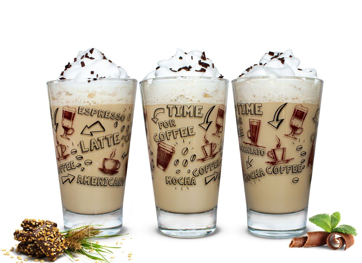 Latte-Macchiato-Glas 6 Latte Macchiato Gläser 310ml Kaffeegläser Teegläser