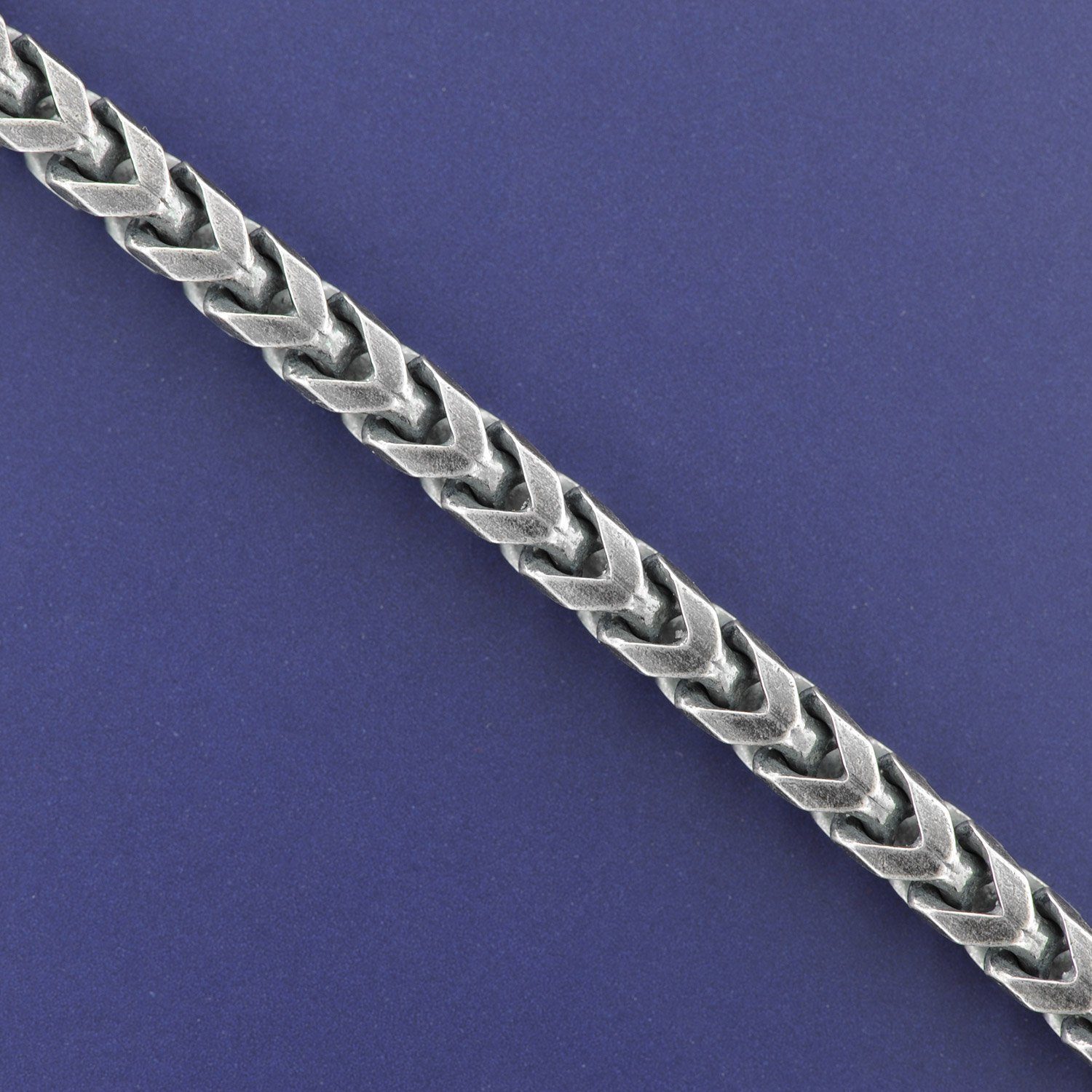 trendor 925 Oxydiert 4,3 mm Gliederarmband Silber breit Fuchsschwanzkette