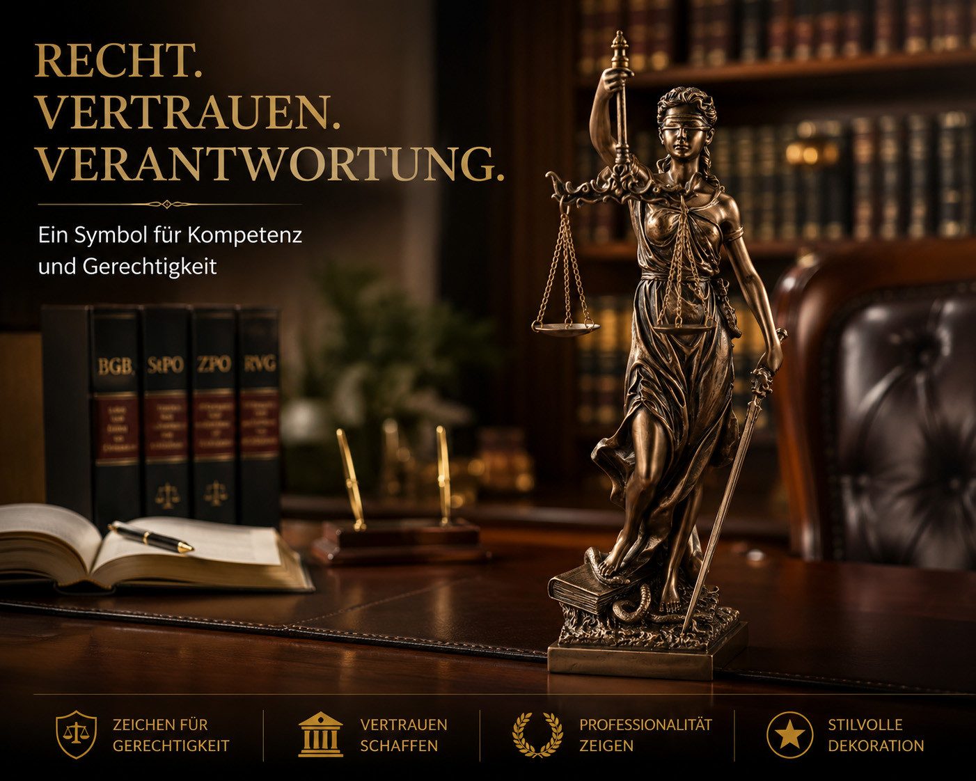 Nemesis Now Dekofigur Justitia Figur bronziert Skulptur römische Götter 33 cm by Veronese