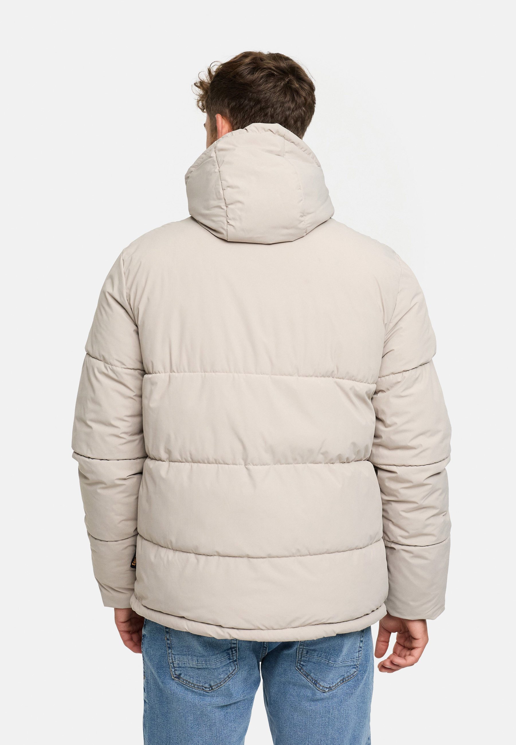 Indicode Winterjacke Herren INLaurits Jacket Herrenjacke Daunen-Optik mit Kapuze und sportiver Steppoptik