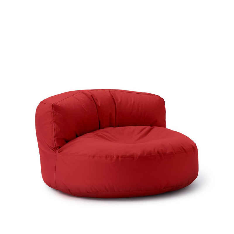 Lumaland Sitzsack »Round Sofa Sitzsack«, Outdoor Lounge-Sitzsack, Gartenmöbel, Garten, Balkon, Rundes Sofa für draußen, 320l Füllung, 90 x 50 cm, wasserabweisend, rot