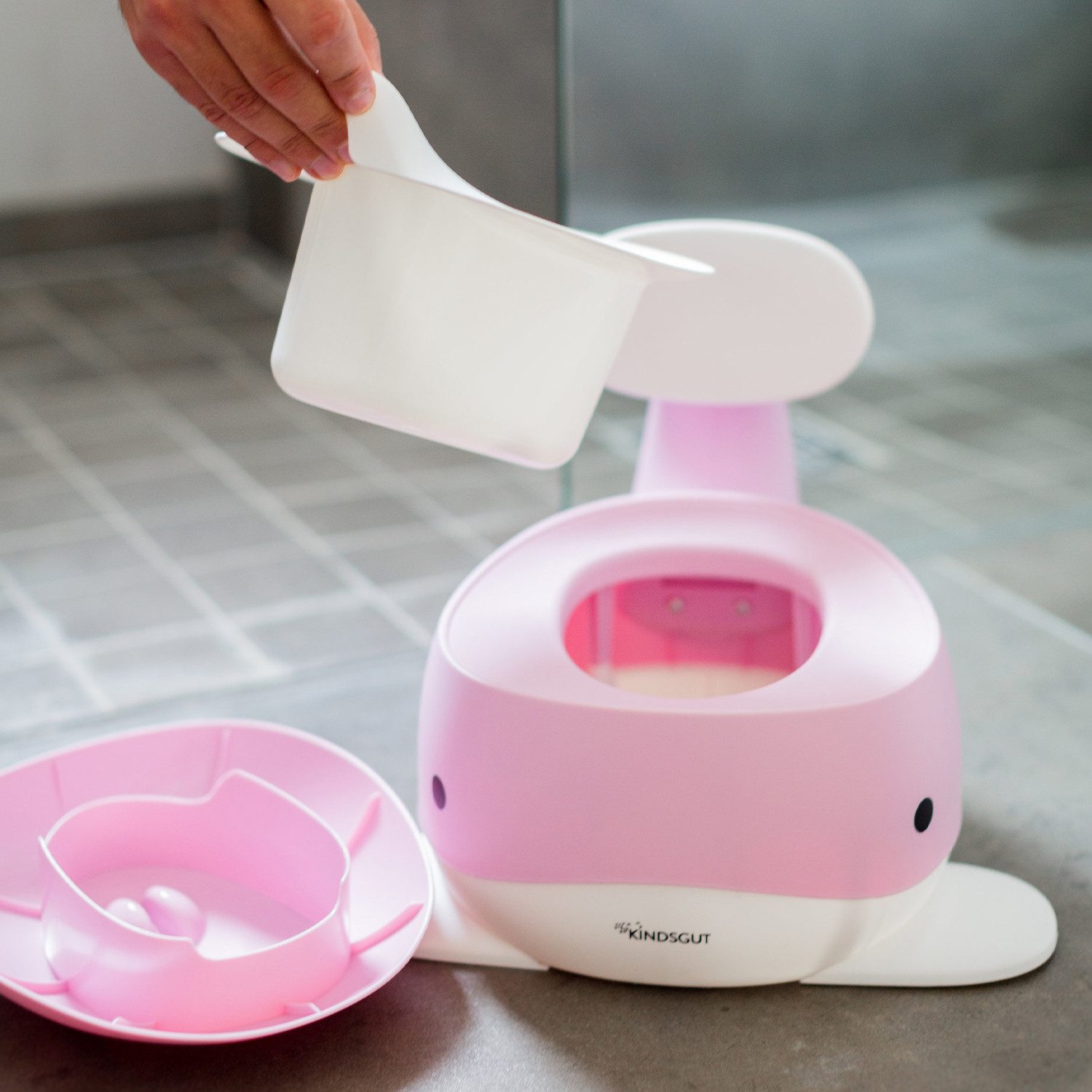 KINDSGUT Töpfchen Wal, (1-tlg), 2-in-1 Funktion, zartrosa