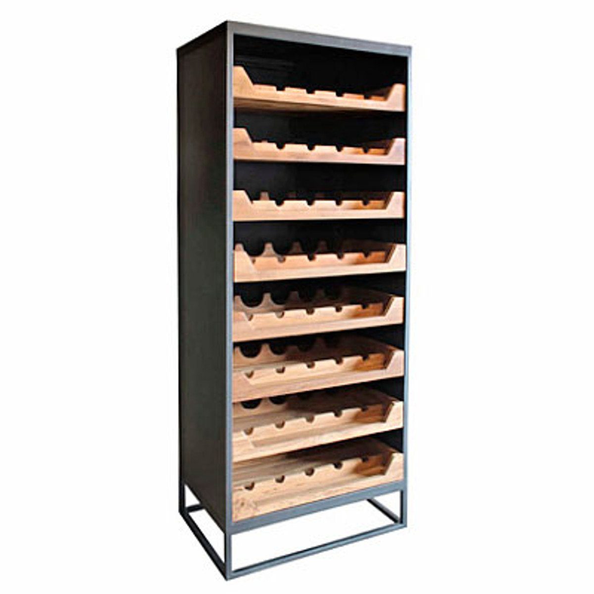 Casa Padrino Weinschrank Industrial Look Weinregal 67x45x183cm Holz Weinschrank Metall / 