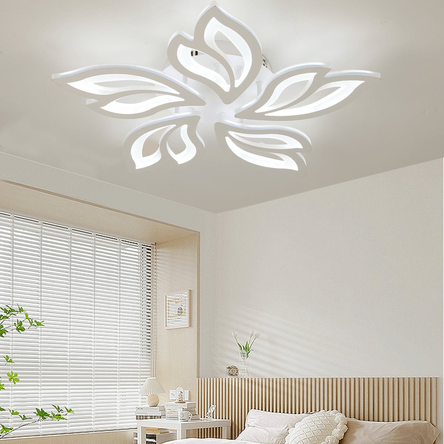 oyajia Deckenleuchte LED Deckenlampe in Modern 80W Flur LED Licht Dimmbar 60W mit Wohnzimmer 30W Blumenförmiges integriert, Deckenlampe / Deckenleuchten, fest Schlafzimmer Fernbedienung, LED Kaltweiß/Naturweiß/Warmweiß, Design