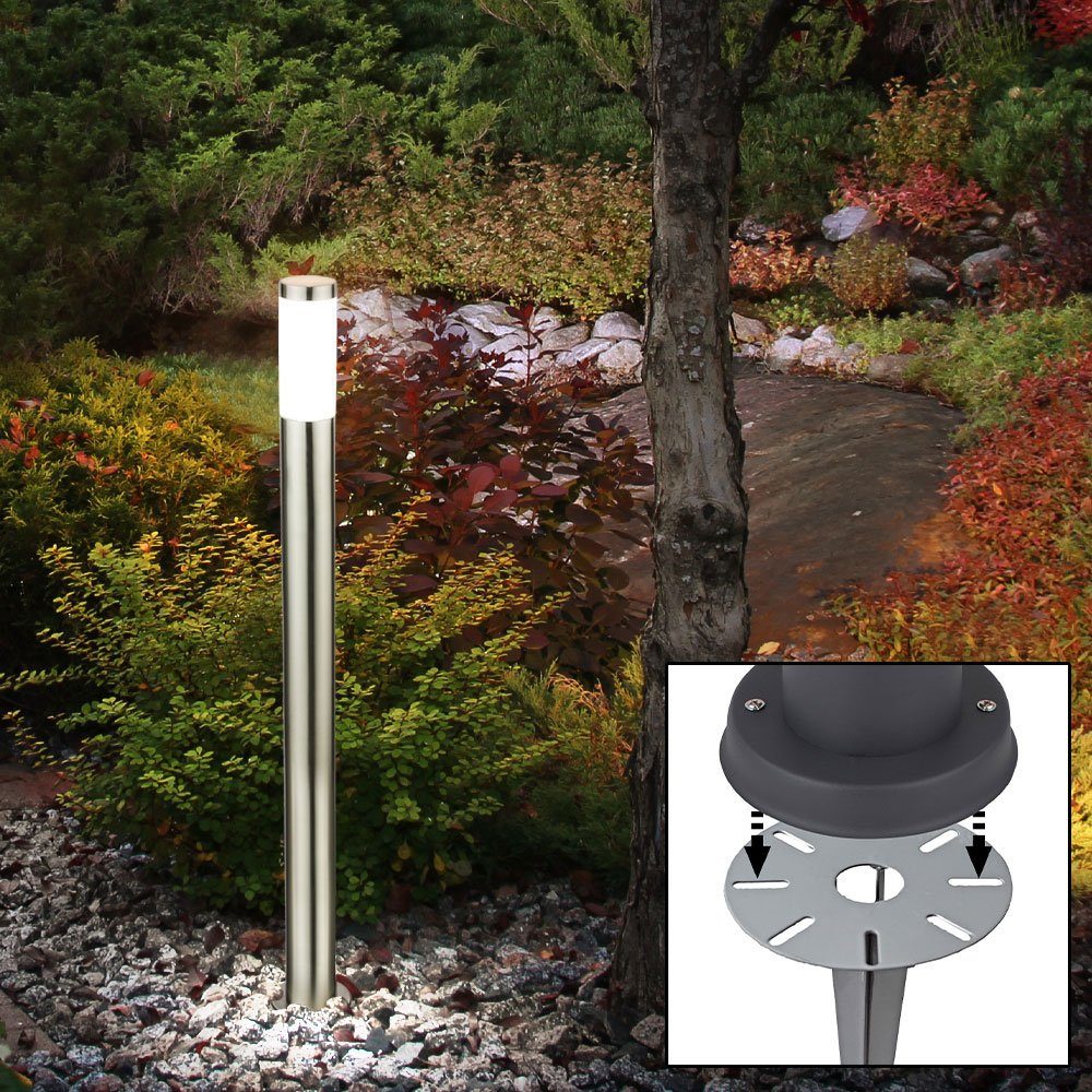 etc-shop LED Außen-Stehlampe, Leuchtmittel inklusive, Warmweiß, LED Stand Lampe Garten Weg Steck Beleuchtung Terrassen-