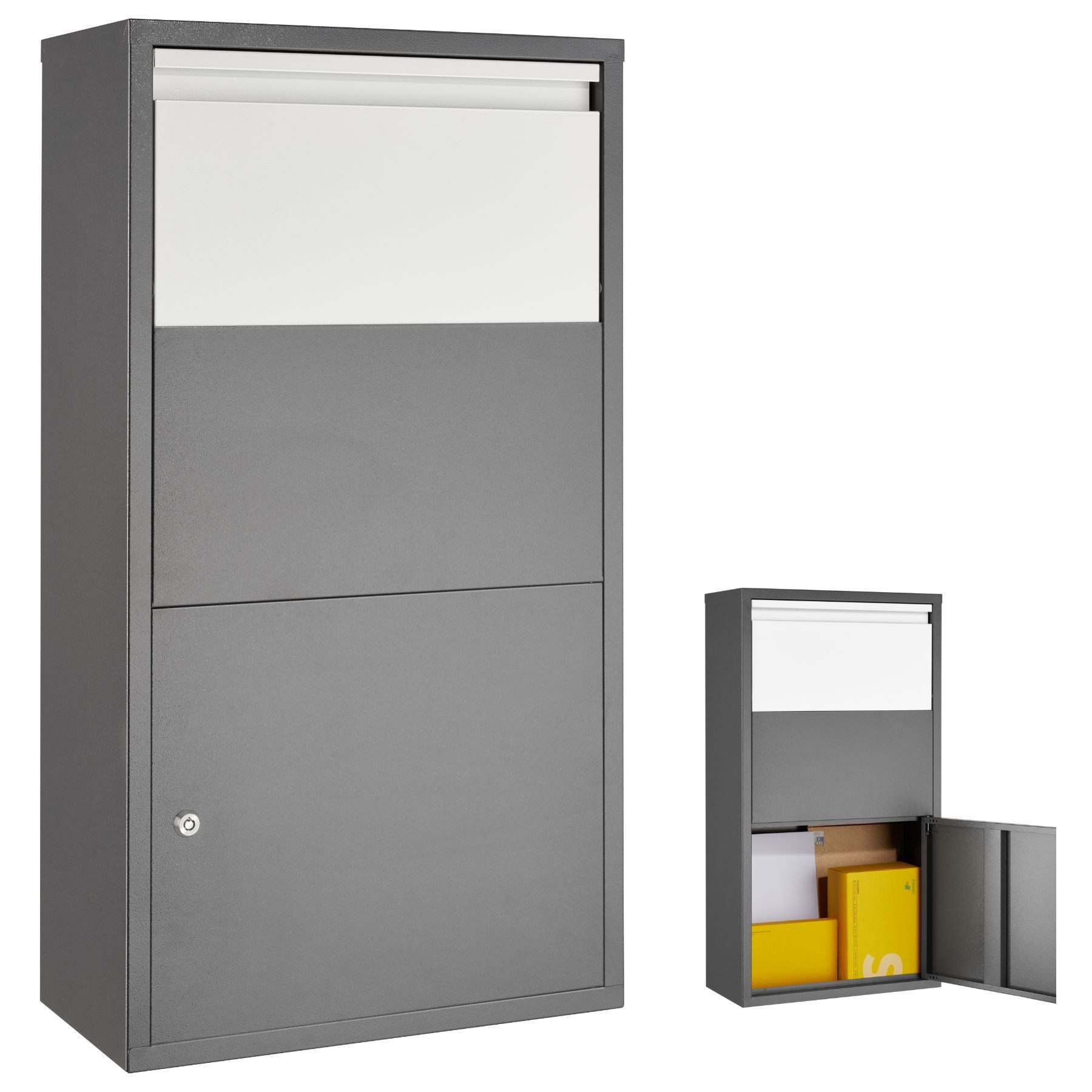 tectake Wandbriefkasten Paketbox, mit integrierter Rückholsperre günstig online kaufen