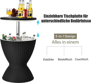 KOMFOTTEU Weinkühler 30L Eiskübel, mit Ablassschraube & Deckel, multifunktional, wetterfest, tragbar