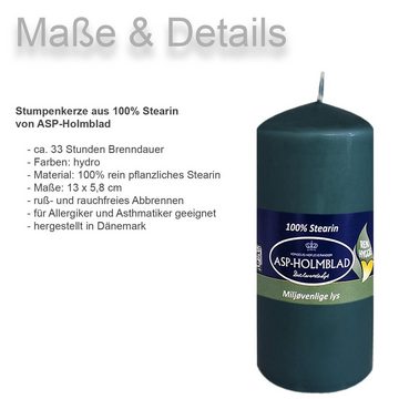 ASP-Holmblad Stumpenkerze 4er Set ASP Stearin Stumpenkerzen, hydro, 13x5,8 cm (4-tlg), Allergiker- und Astmatikegeeignet