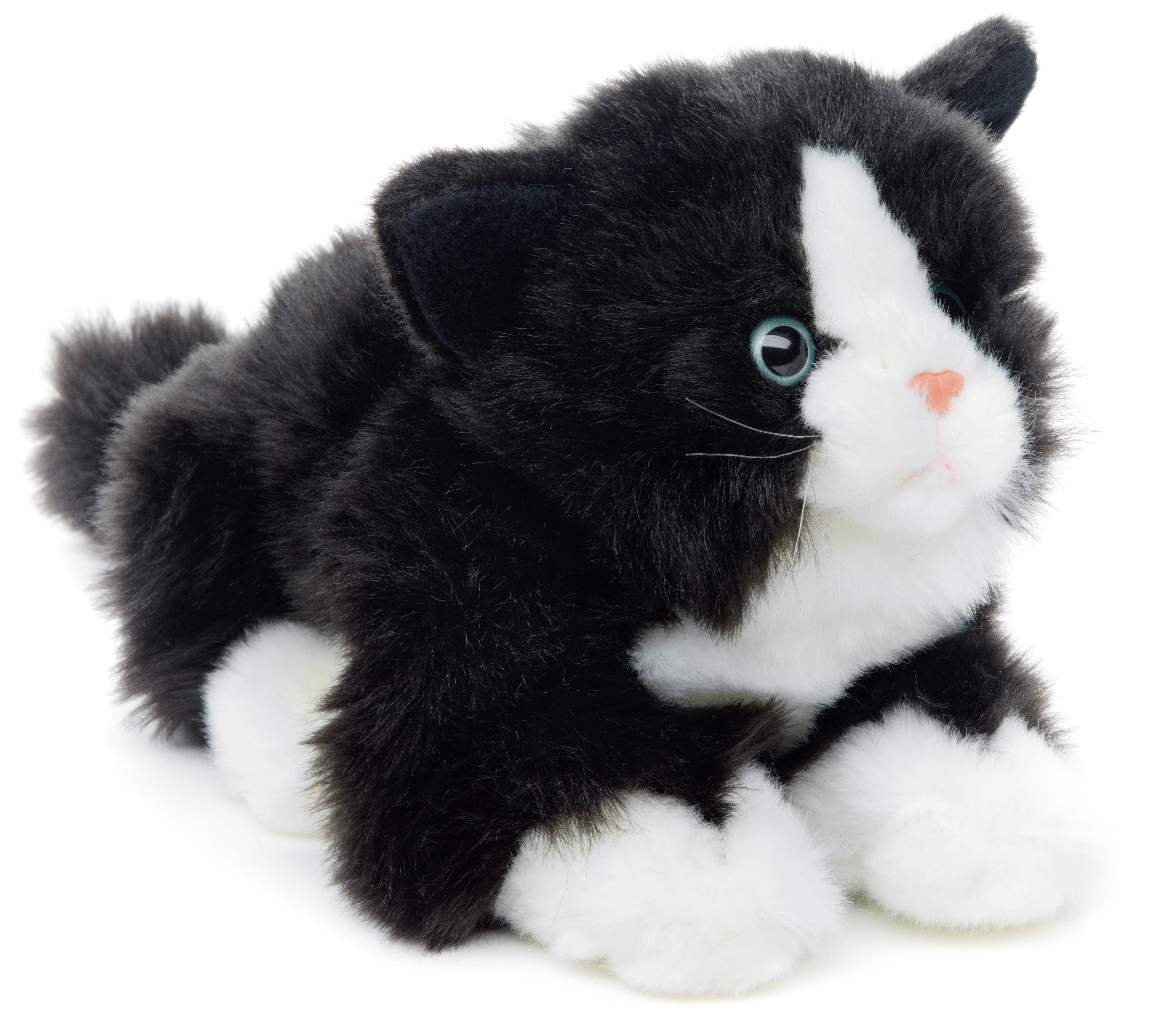 Uni-Toys Kuscheltier Katze, liegend - versch. Fellfarben - Länge 20 cm - Plüsch, Plüschtier, zu 100 % recyceltes Füllmaterial