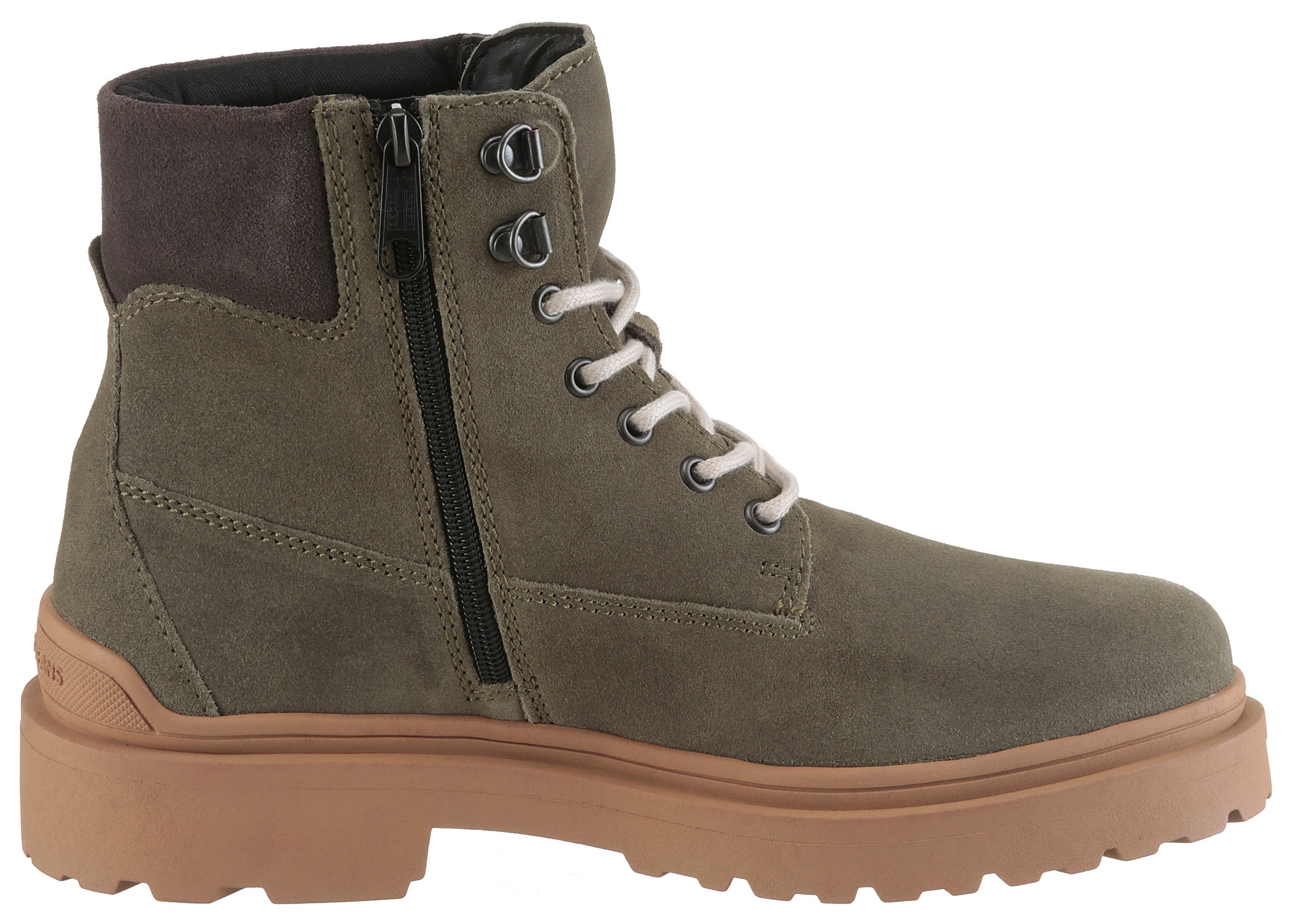 Tommy Jeans TJM LACE UP BOOT SUEDE Schnürboots, Blockabsatz, Outdoorboots, mit Ösen, im Bergsteigerlook – Bild 5 von 5