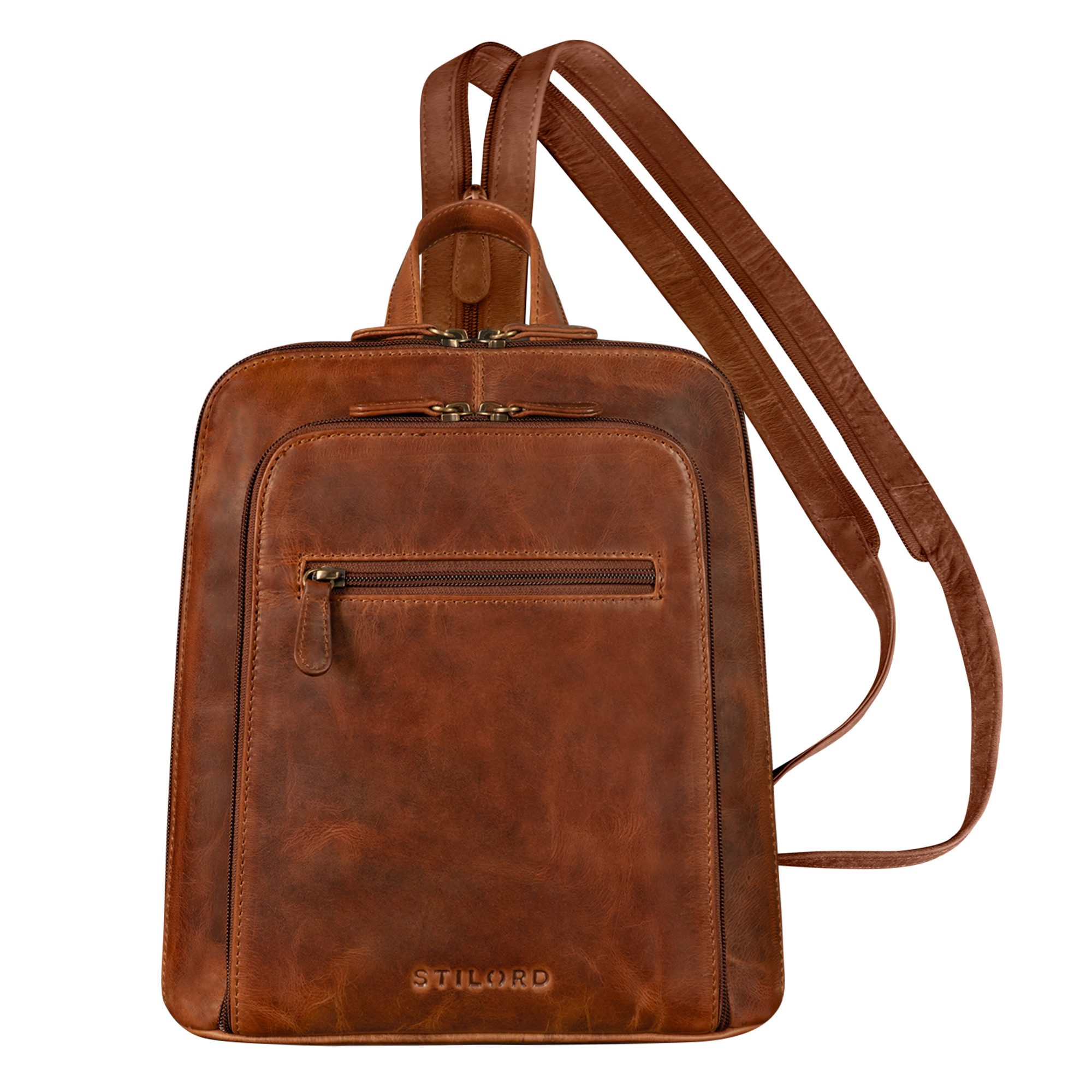 STILORD Cityrucksack "Millie" Kleiner Echtleder City Rucksack für Damen