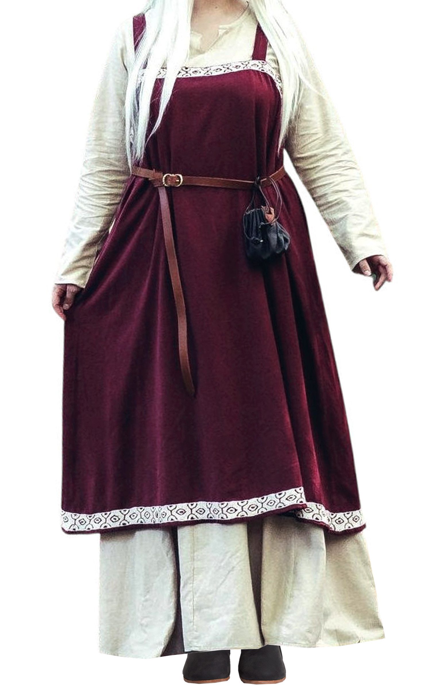 Wikinger-Kostüm Überkleid "Halla" ärmellos mit Bordüre