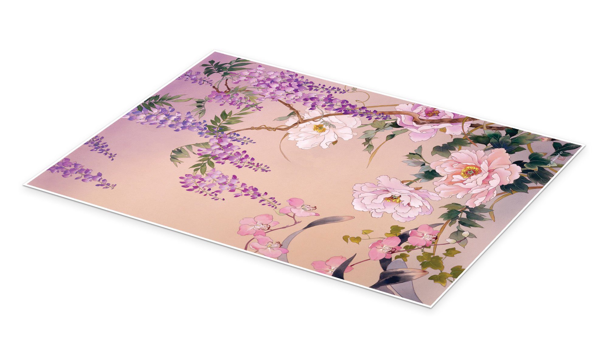 Posterlounge Wandbild Japanische Blüten, Haruyo Morita, erhältlich als Poster, Leinwandbild, Wandsticker oder Acrylglasbild