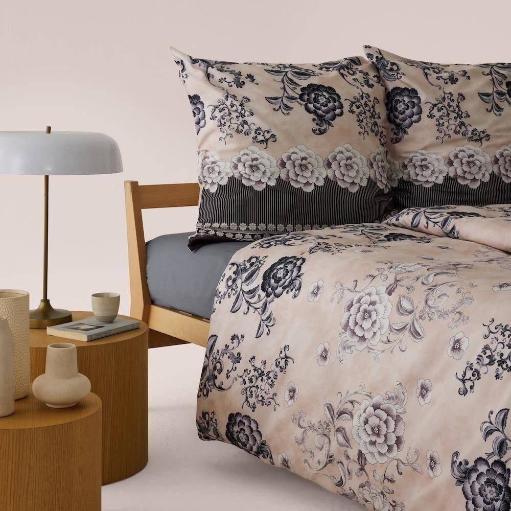 Bassetti Bettwäsche Bettwäsche Paraggi Nero 240 x 220 cm, Mako Satin, 3 teilig