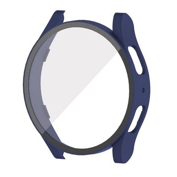 Wigento Smartwatch-Hülle Für Samsung Galaxy Watch 5 40 mm 360 Grad Schock Hülle + H9 Hart Glas Tasche Etuis Blau