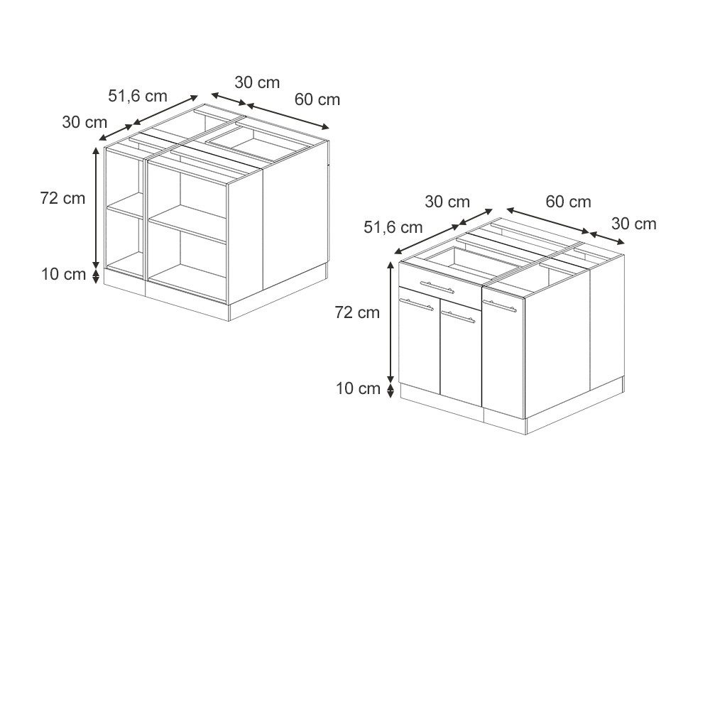 Vicco Unterschrank Fame-Line, Dunkelgrau/Anthrazit, 90 cm günstig online kaufen