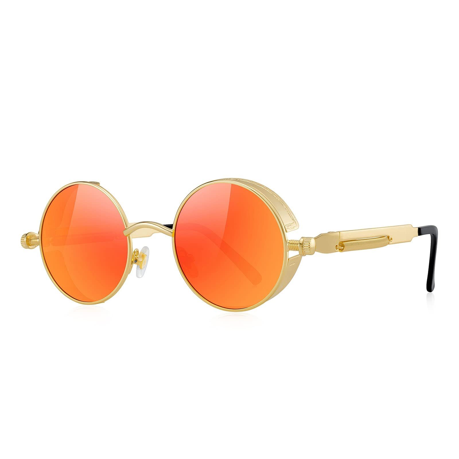 Housruse Sonnenbrille »Herren Steampunk Brille mit runden Gläsern mit  Metallrahmen«