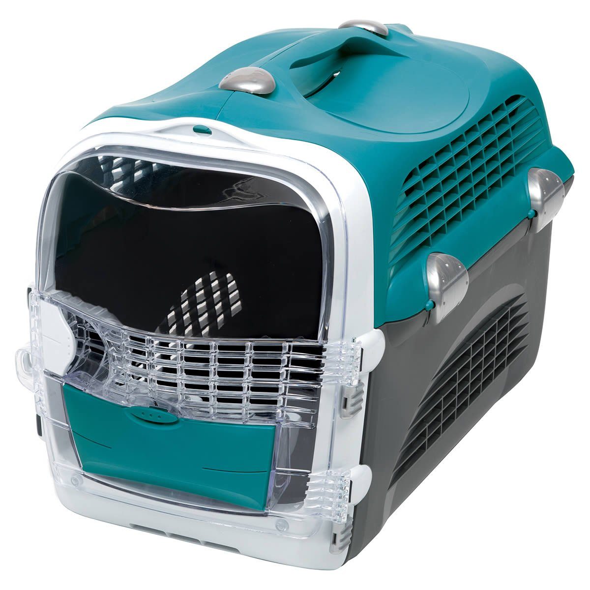 Tiertransportbox Cabrio Transportbox türkis/grau
