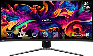 MSI MAG 341CQP QD-OLED Curved-Gaming-Monitor (87 cm/34 ", 3440 x 1440 px, UWQHD, 0,03 ms Reaktionszeit, 175 Hz)