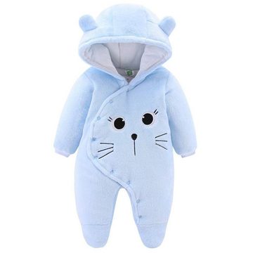 Juoungle Strampler Baby Winter Overall Outfits mit Kapuze Pyjama Säugling