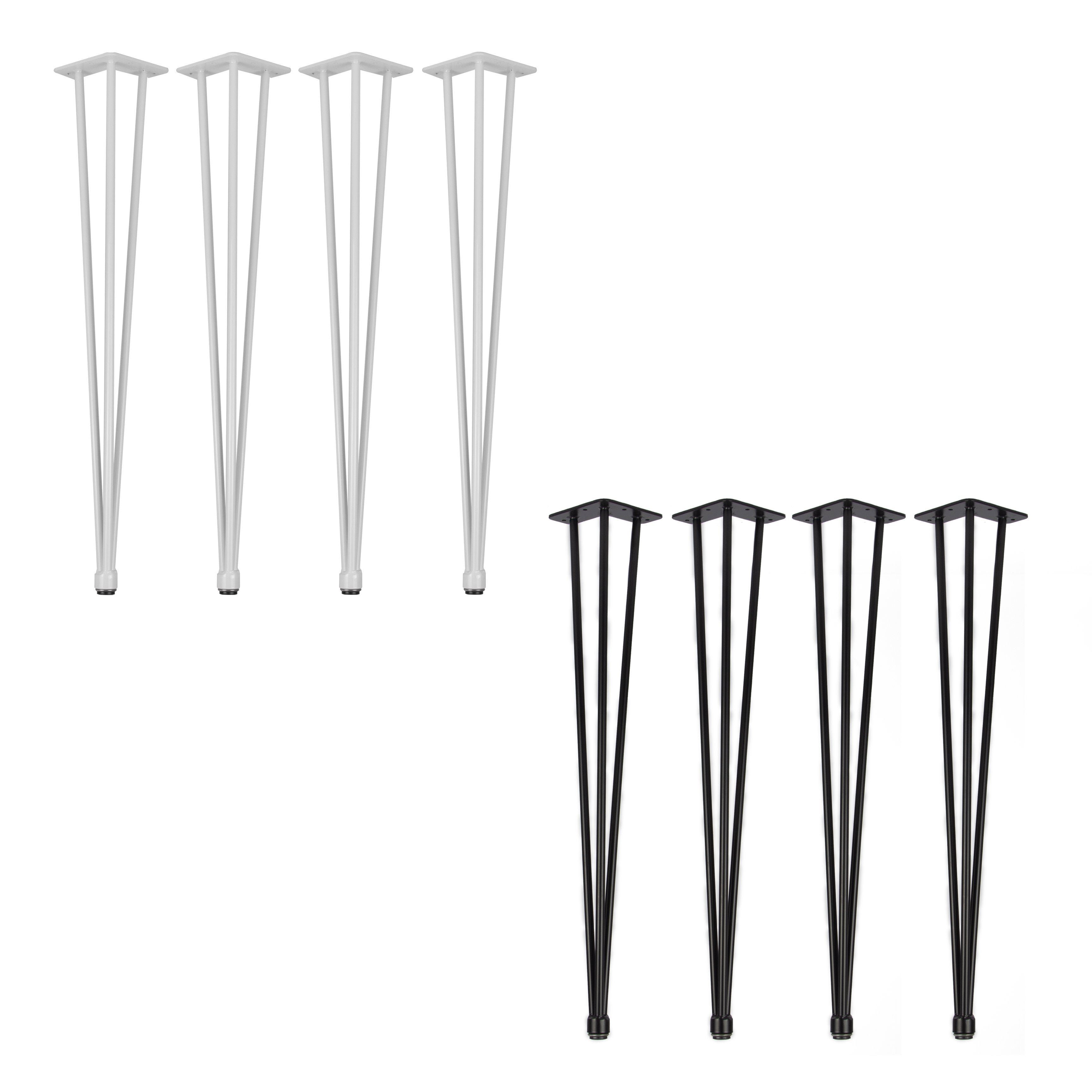 - 40cm / Hockerbein, 3 Weiß Natural Legs höhenverstellbar, Tischfuß, Haarnadelbeine, Sitzbank Berlin Adjustable, Goods Tischbein Couchtisch, HAIRPIN Streben -