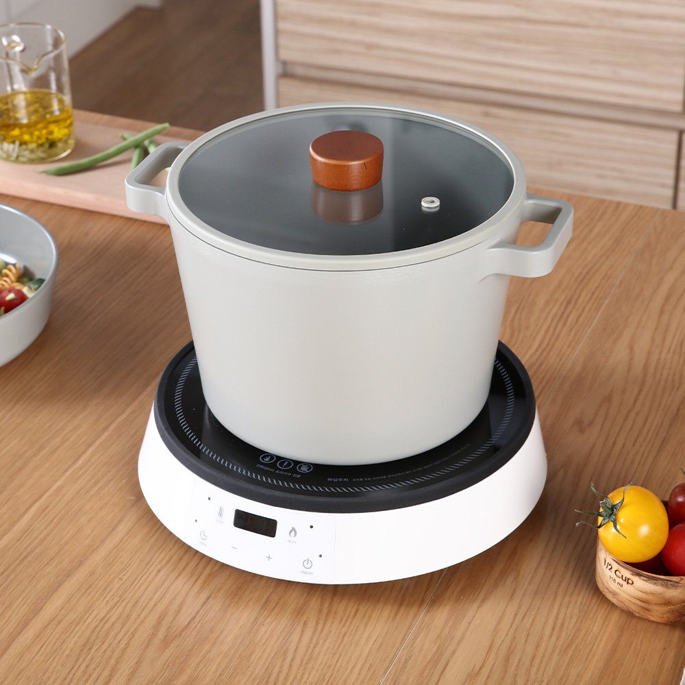 NEOFLAM® Kochtopf FIKA Reserve Suppentopf 22cm inkl. Glasdeckel, Aluminiumguss  (1-tlg)