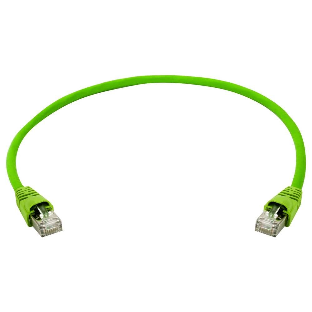 Telegärtner RJ45 Netzwerkkabel, Patchkabel S/FTP 7.5 m Grün mit Knickschutztülle 1 LAN-Kabel