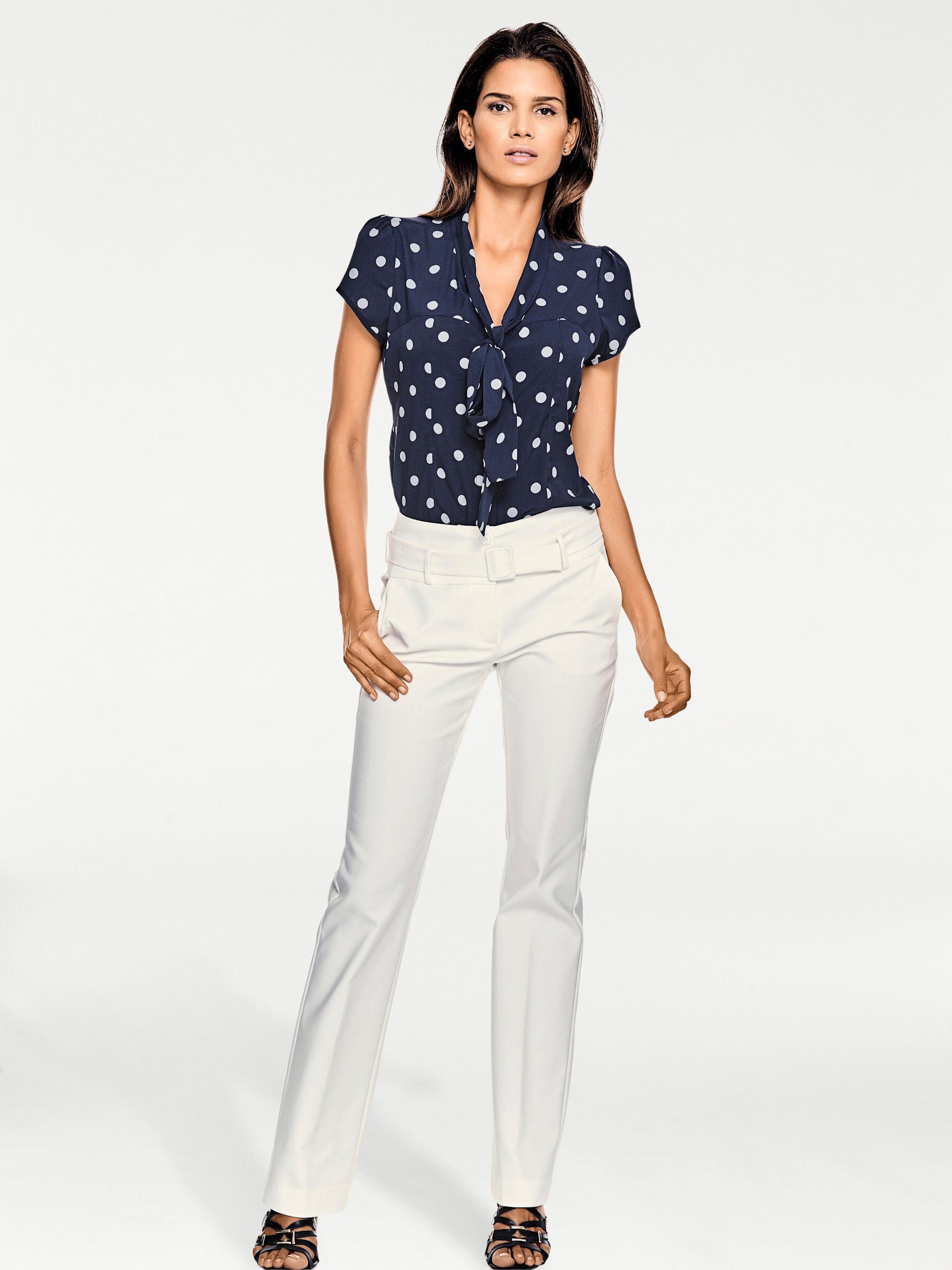 Klassische Bluse Tupfenbluse