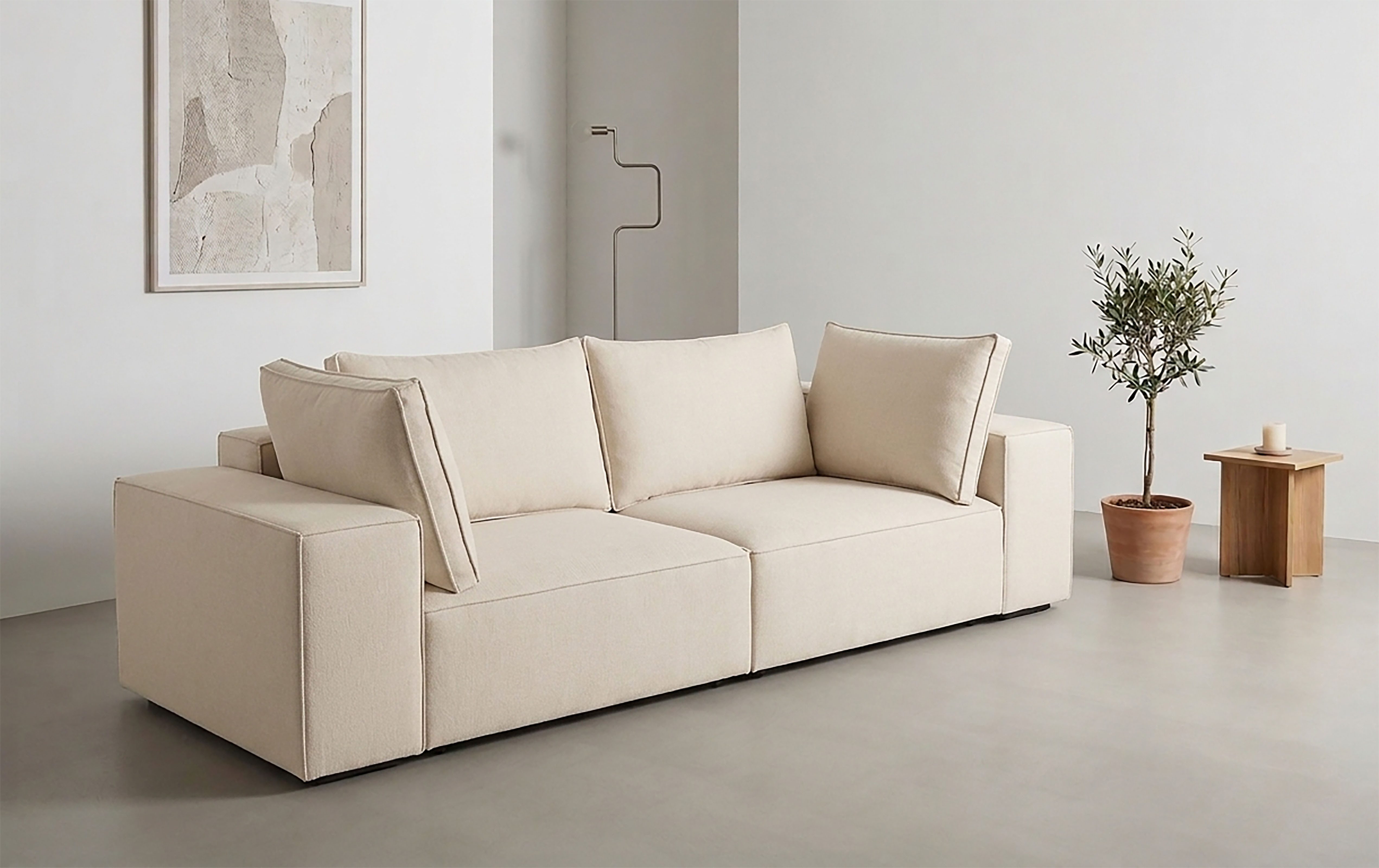 Trends by HG Big-Sofa Conor XL, B: 268cm, Liegefläche: 138 x 194 cm, in Cord und Velours, mit Schlaffunktion und Bettkasten