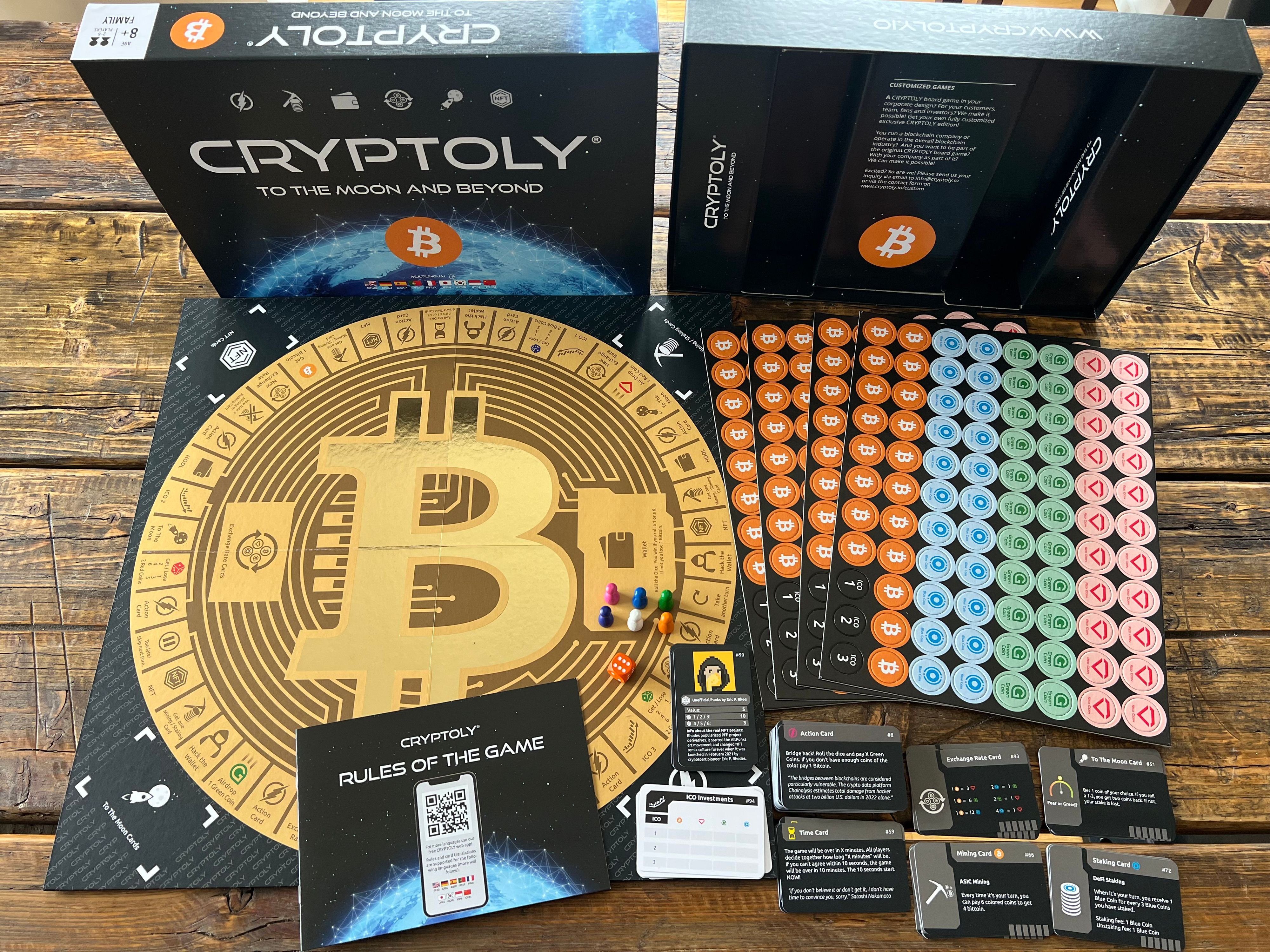 Das CRYPTOLY Beyond The Moon Bitcoin Gomazing And mehrsprachige Spiel, Brettspiel To