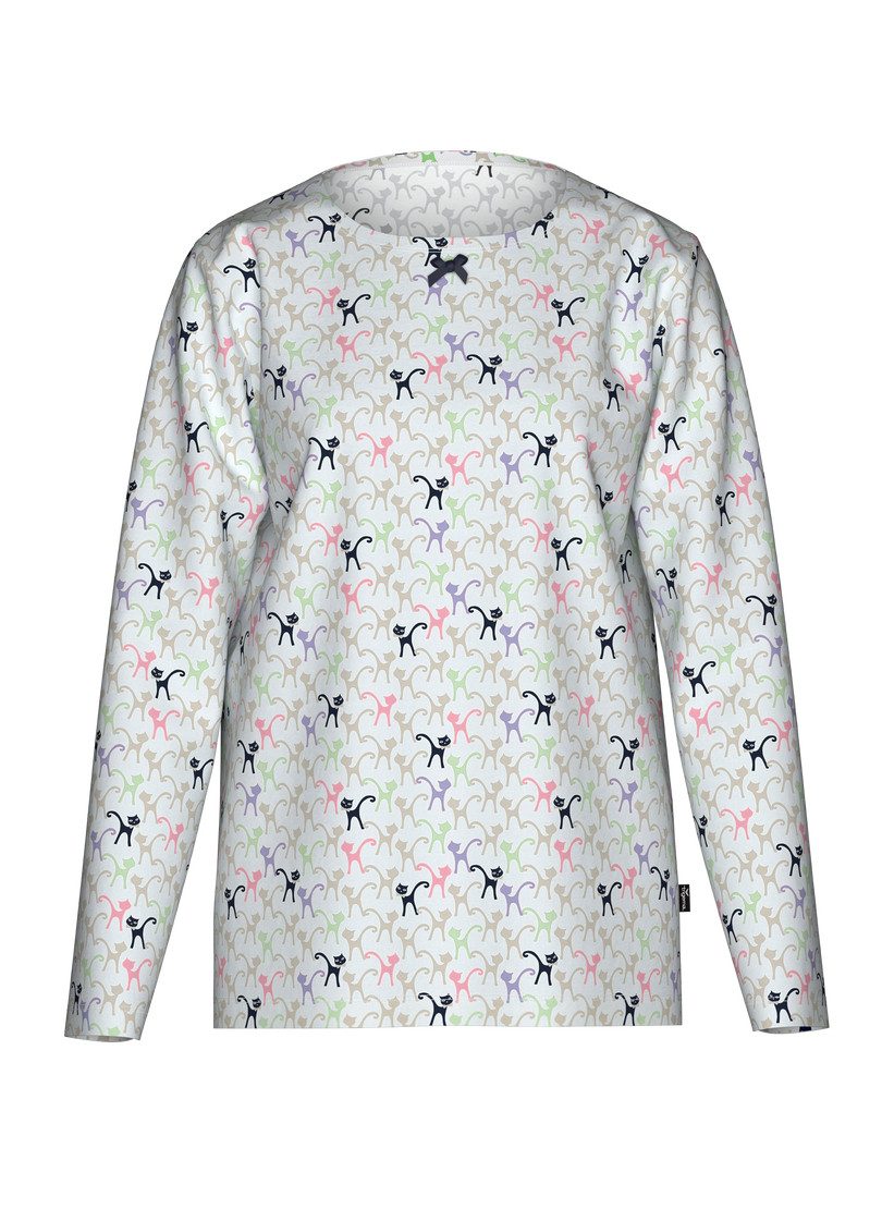 Trigema Schlafanzug TRIGEMA Pyjama-Oberteil mit Allover-Katzen-Print (1 tlg)