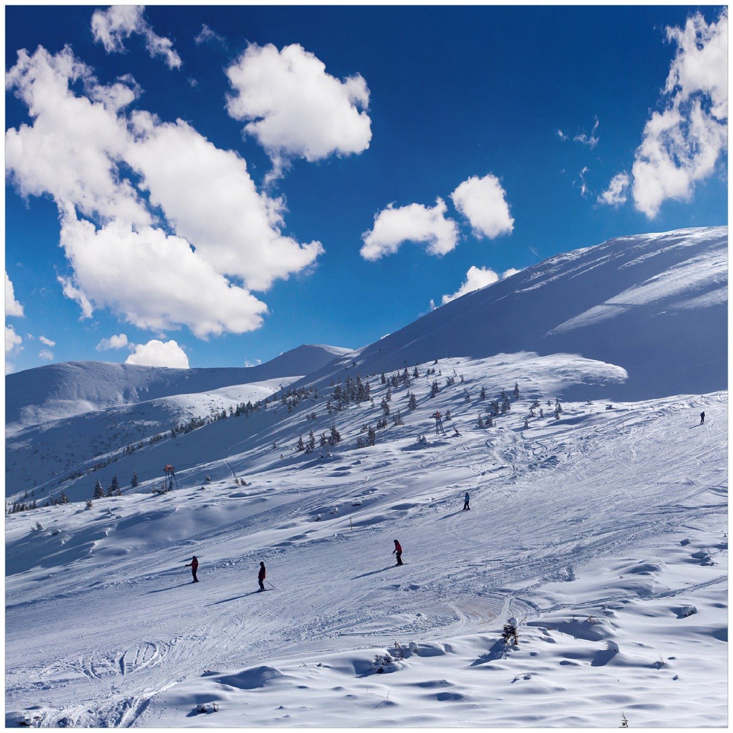 Wallario Memoboard Ski-Piste in den Alpen