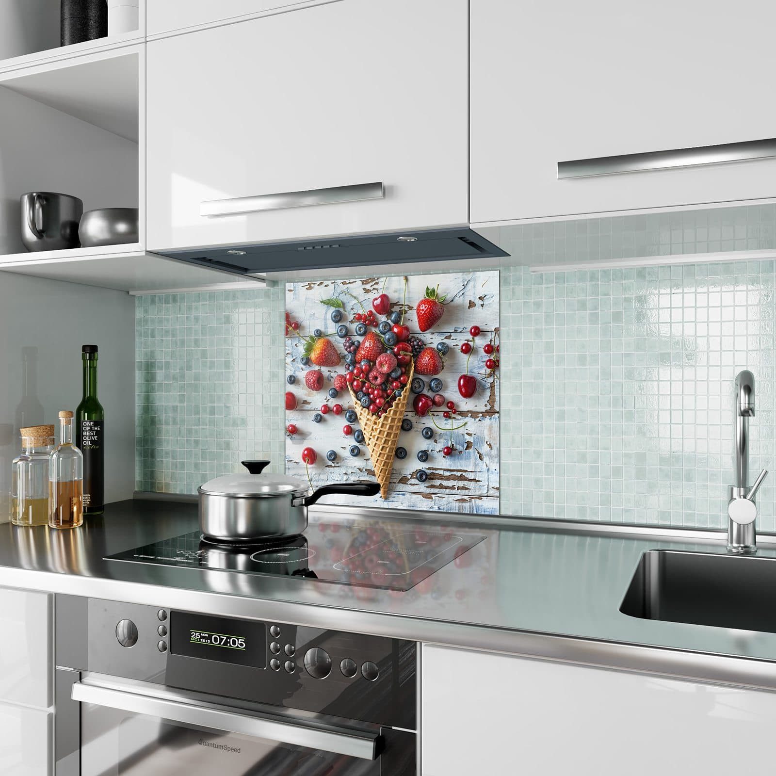 Primedeco Küchenrückwand Spritzschutz, Herdblende aus Glas günstig online kaufen