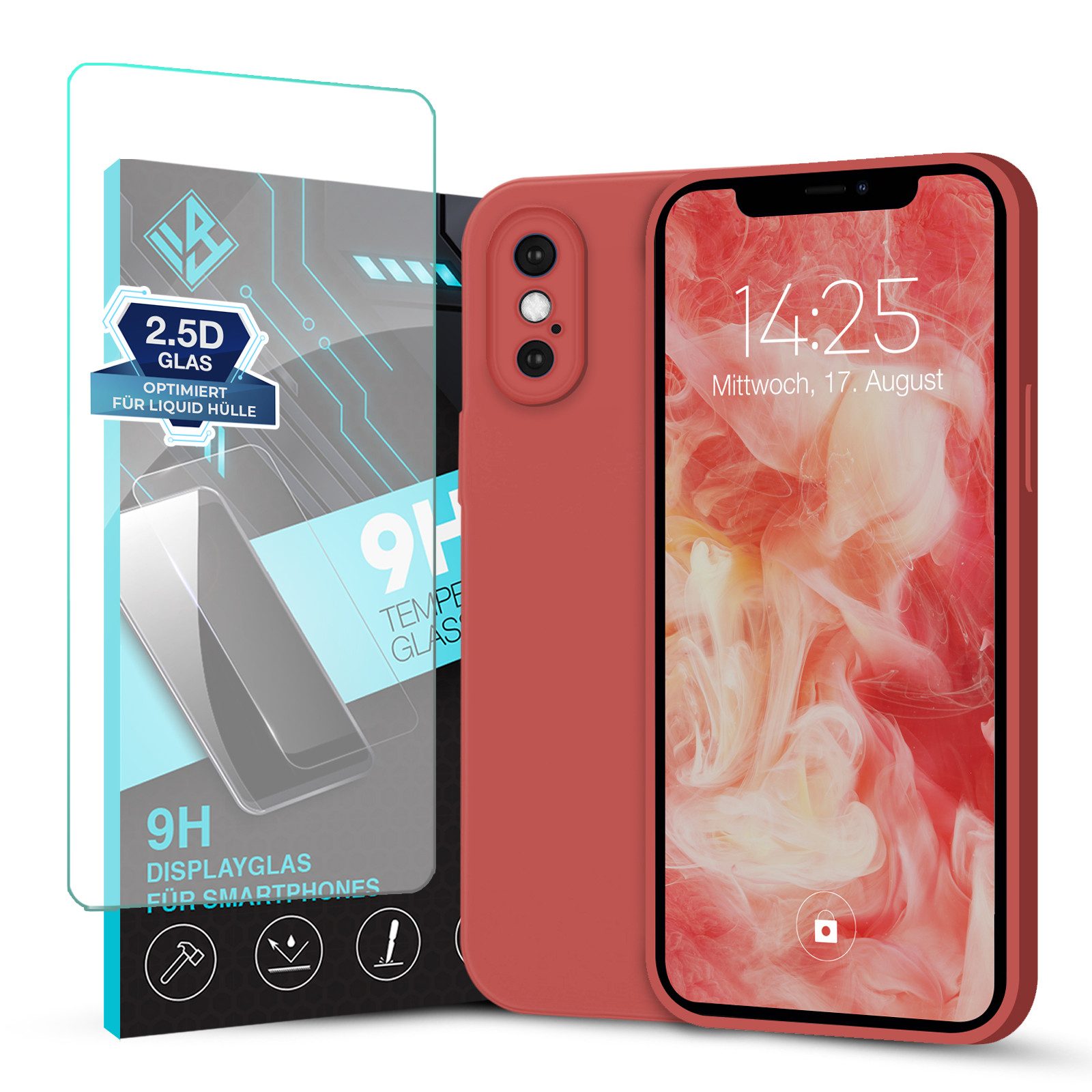 Tec-Expert Handyhülle SoftGrip Cover Hülle für Apple iPhone X, Handy Case Bumper integrierter Kameraschutz flexibel