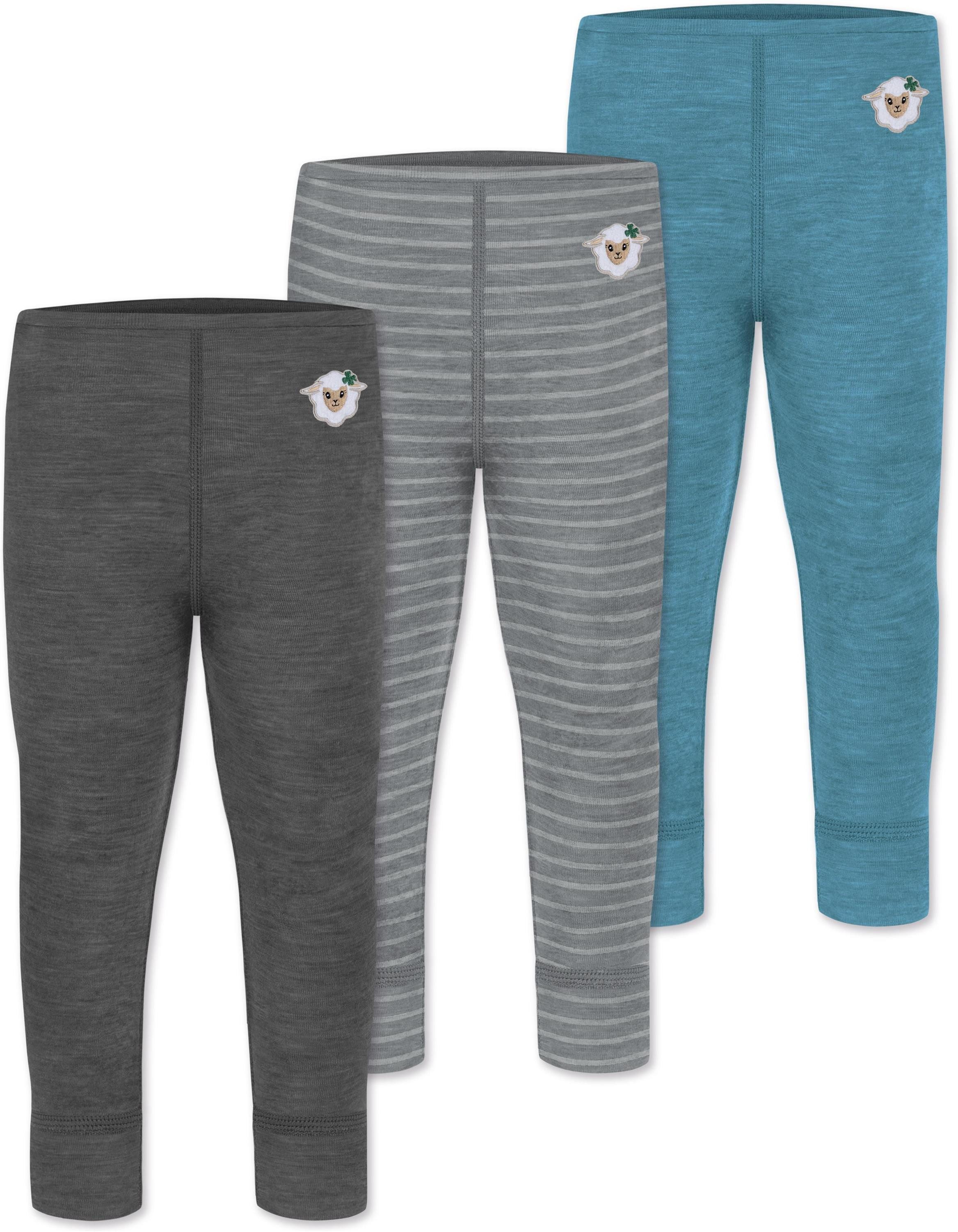 normani Slip 3er Pack Baby Merino Hose Unterhose „Tihoi" lange Unterhose Babyhose Leggings Thermounterhose aus Merinowolle